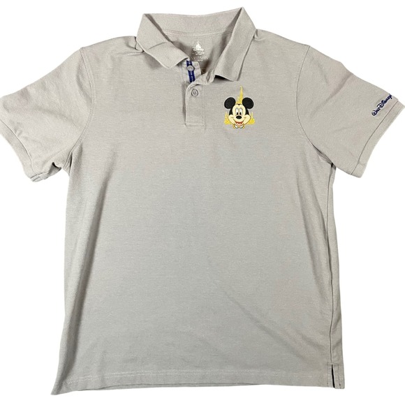 Disney Other - Disney World 50th Anniversary Mickey Mouse Polo Shirt Mens Medium Gray Pique